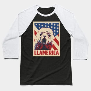 Funny Llama Celebrate 4th Of July Baseball T-Shirt